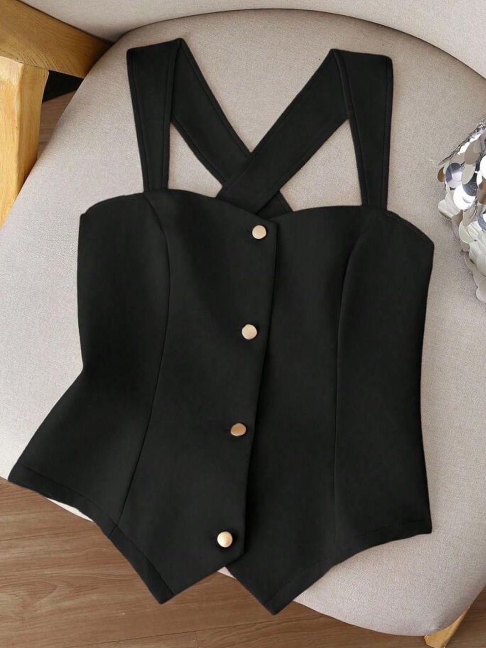 Black camisole tank top